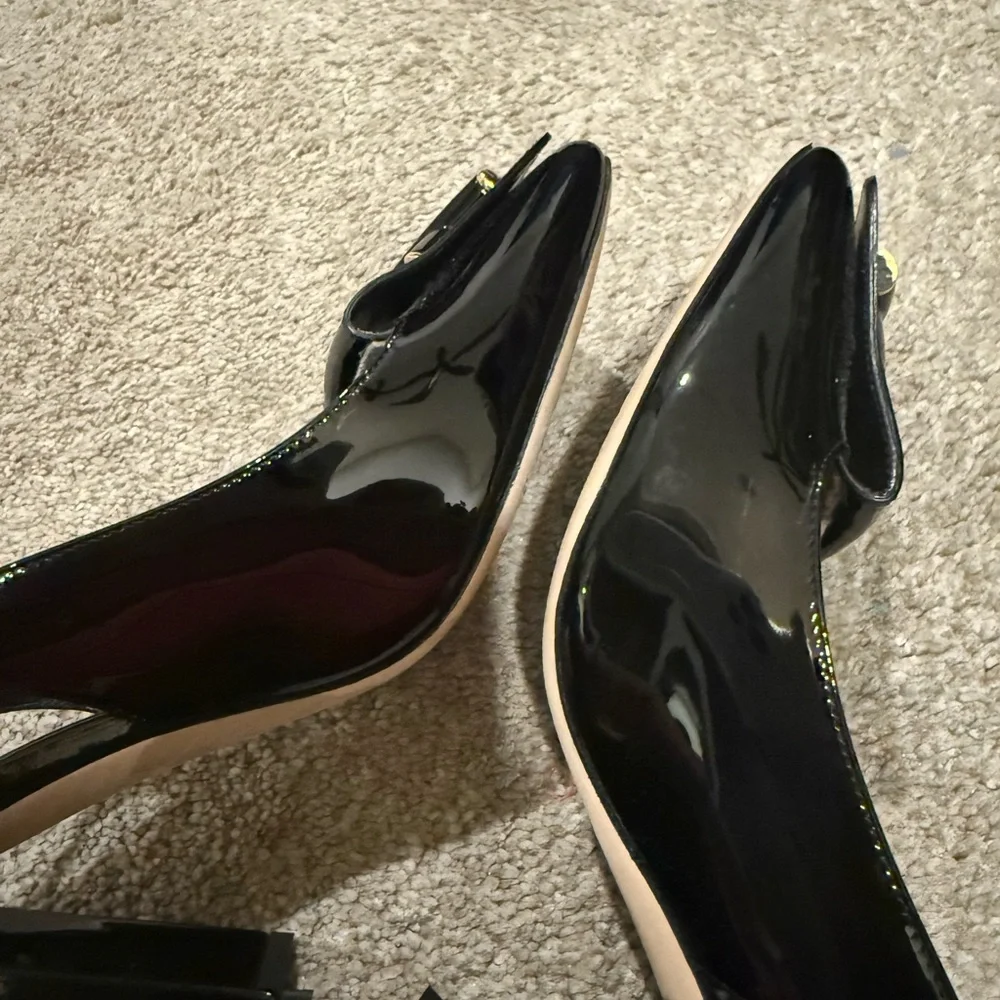 Louis Vuitton Black Heels with Square Toe and Embellishment - Worn 1 Time - Picture 5 of 12